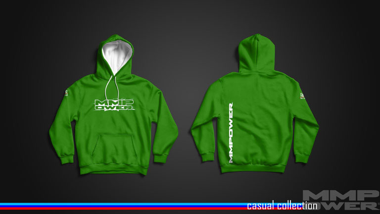 MMPower Özel Tasarım SweatShirt (Hoodie) Yeşil Beyaz Logolu